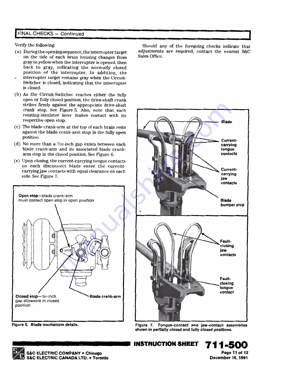 S&C Mark V Assembly And Installation Instructions Manual Download Page 11