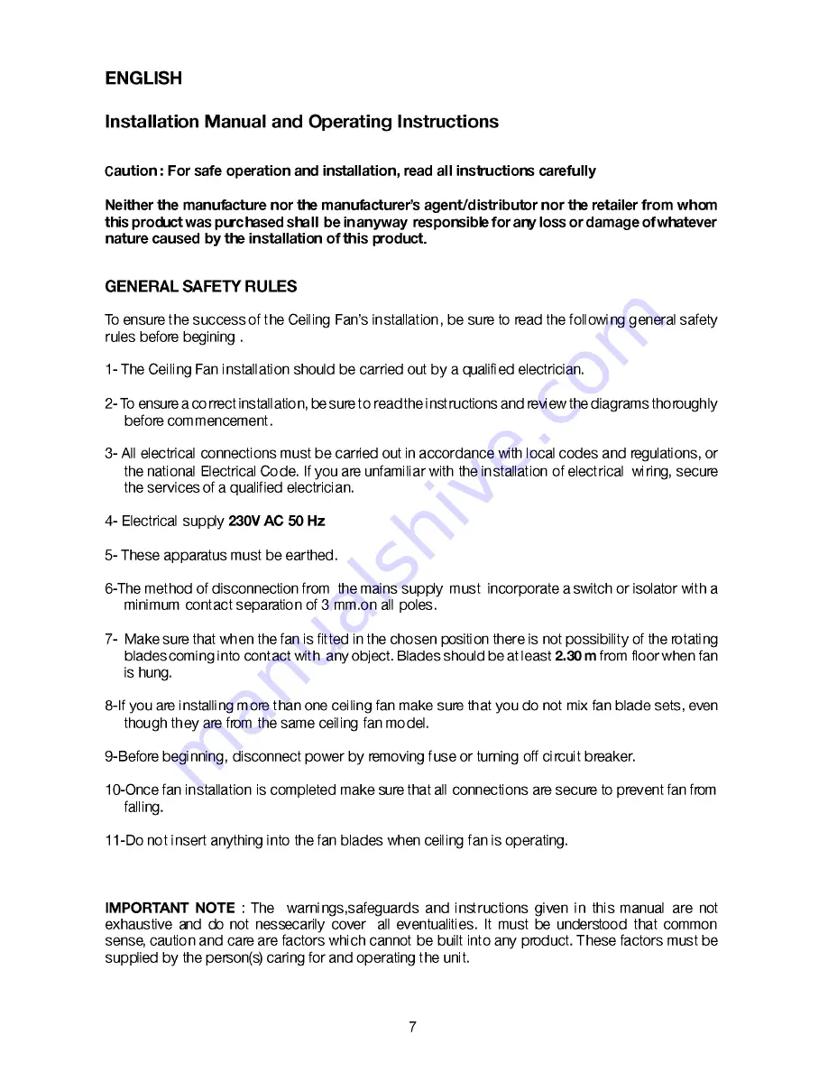 S&P HTB-75 N Installation Manual And Operating Instructions Download Page 8