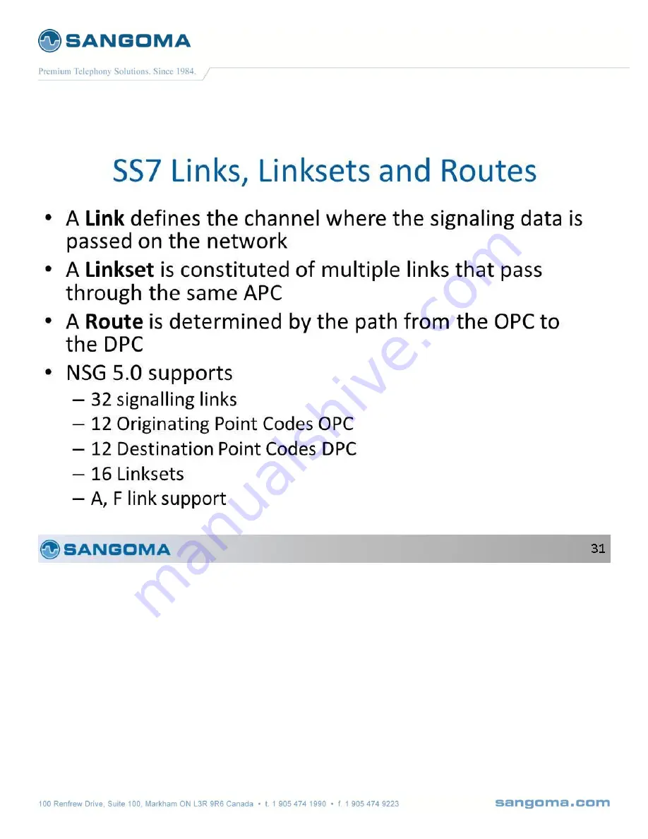 Sangoma Netborder SS7 User Manual Download Page 229