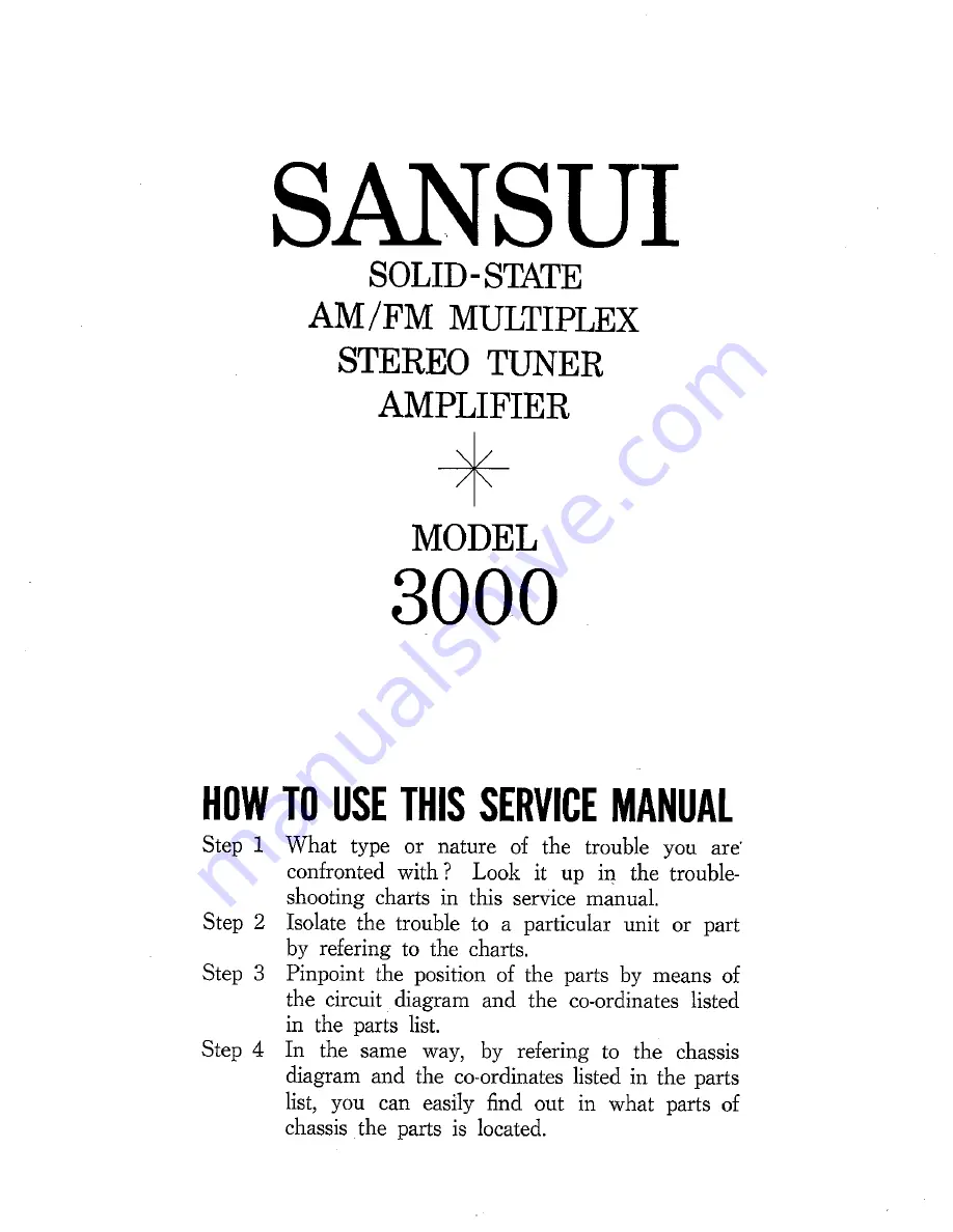 Sansui 3000 Service Manual Download Page 3