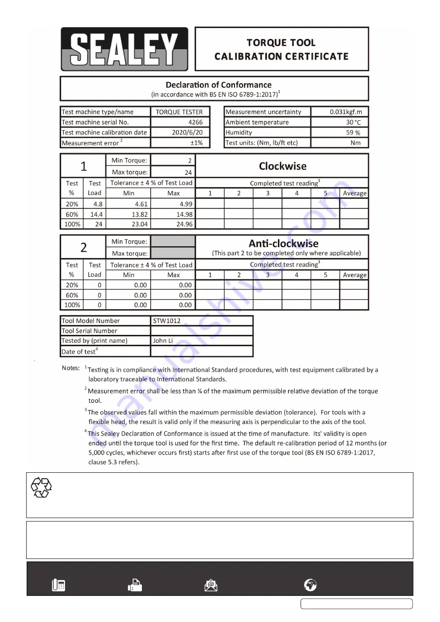 Sealey STW101 Instructions Download Page 2