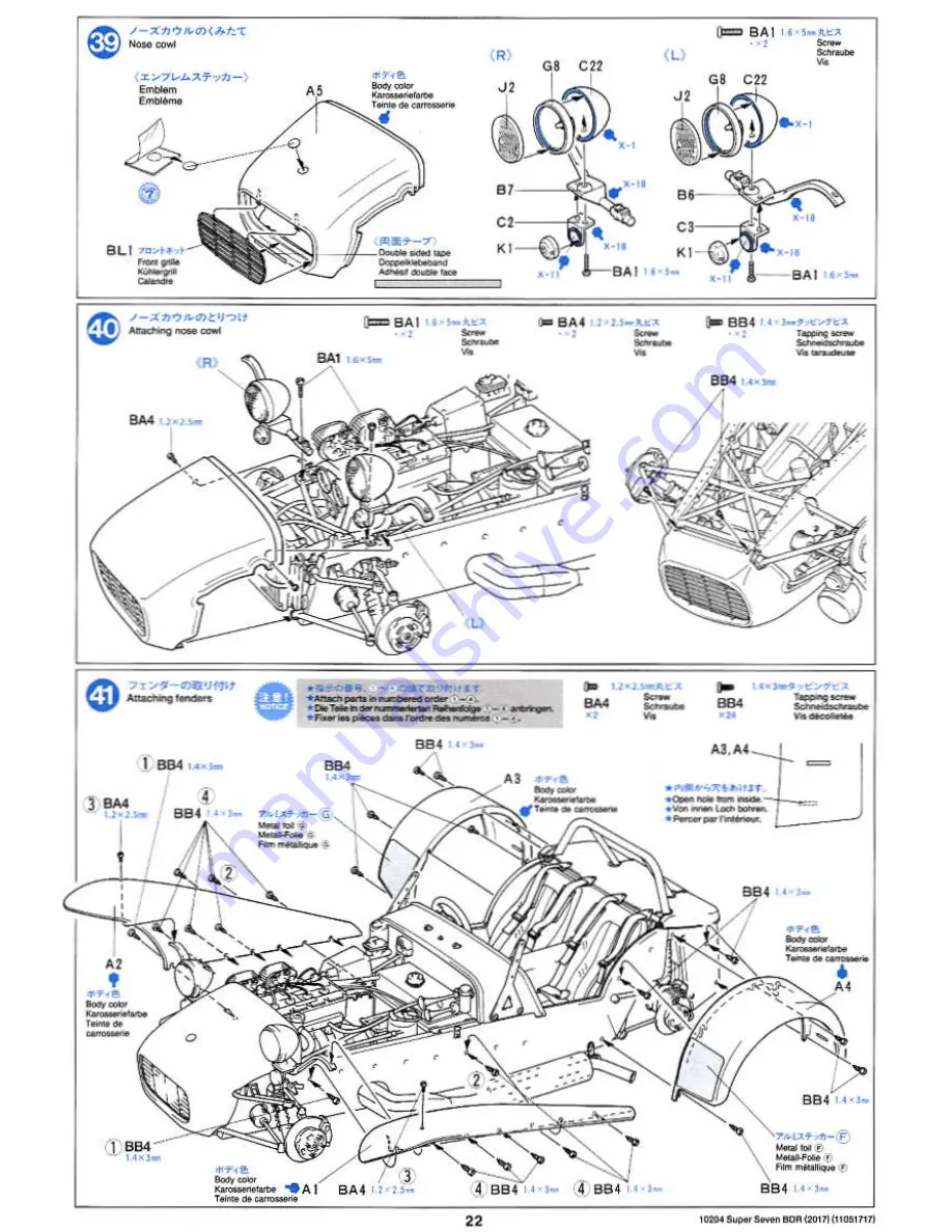 Tamiya 10204 Manual Download Page 22