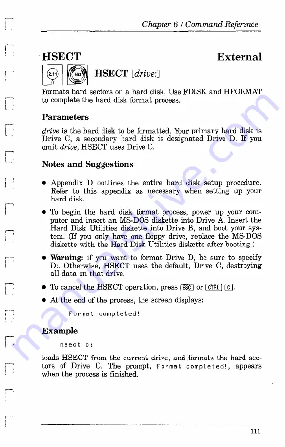 Tandy 1000 MS-DOS Reference Manual Download Page 125