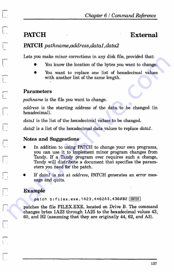 Tandy 1000 MS-DOS Reference Manual Download Page 151