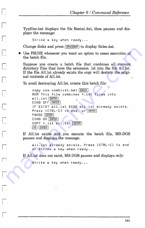 Tandy 1000 MS-DOS Reference Manual Download Page 155