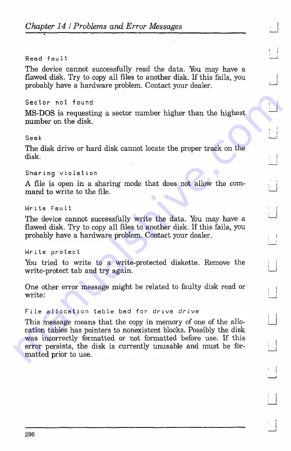 Tandy 1000 MS-DOS Reference Manual Download Page 318