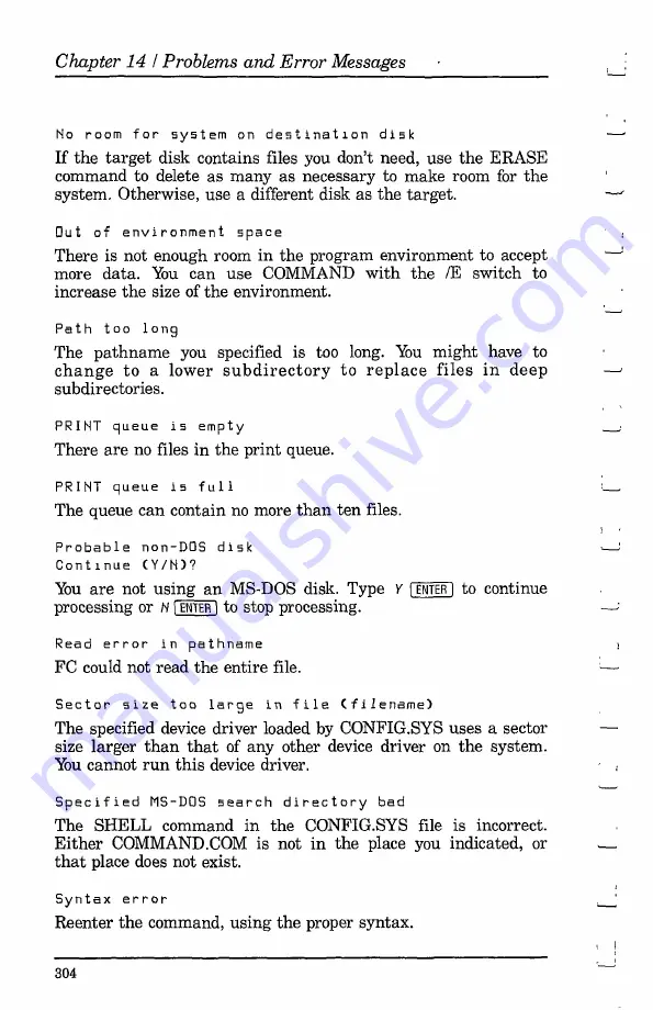 Tandy 1000 MS-DOS Reference Manual Download Page 326