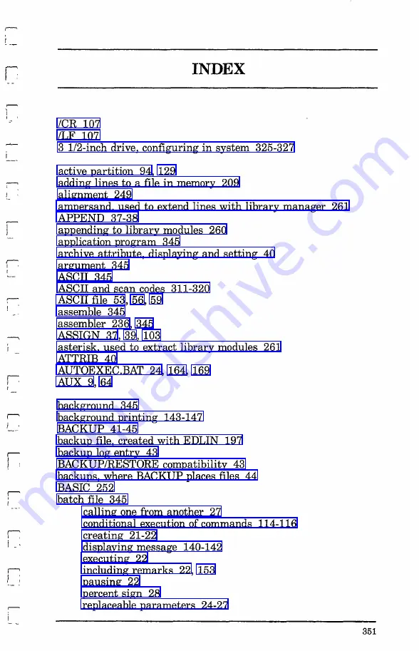 Tandy 1000 MS-DOS Reference Manual Download Page 375