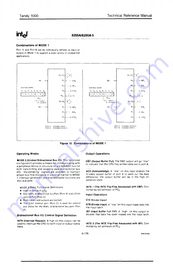 Tandy 1000 MS-DOS Technical Reference Manual Download Page 231