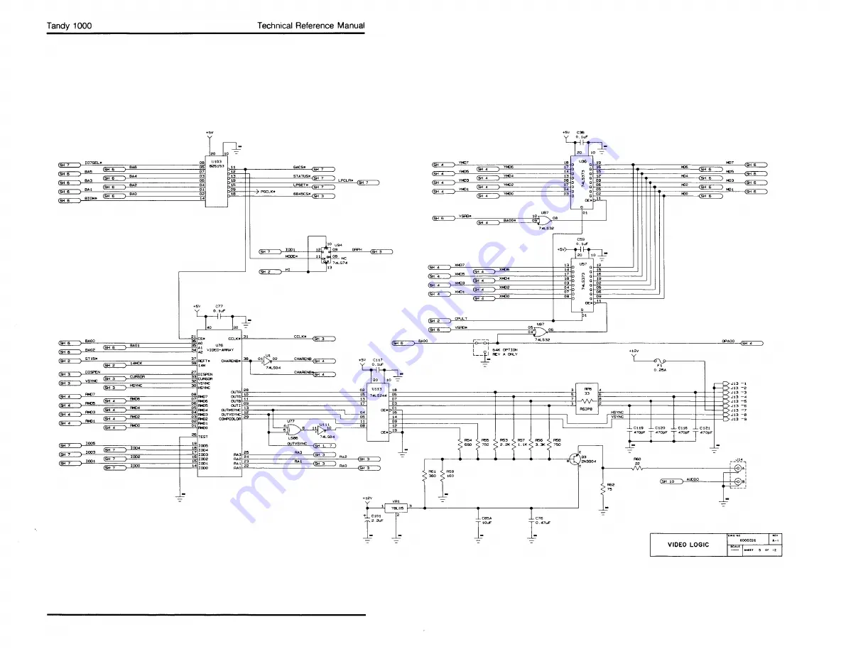 Tandy 1000 MS-DOS Technical Reference Manual Download Page 489