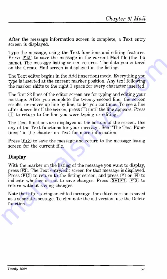 Tandy 1000 MS-DOS User Manual Download Page 228