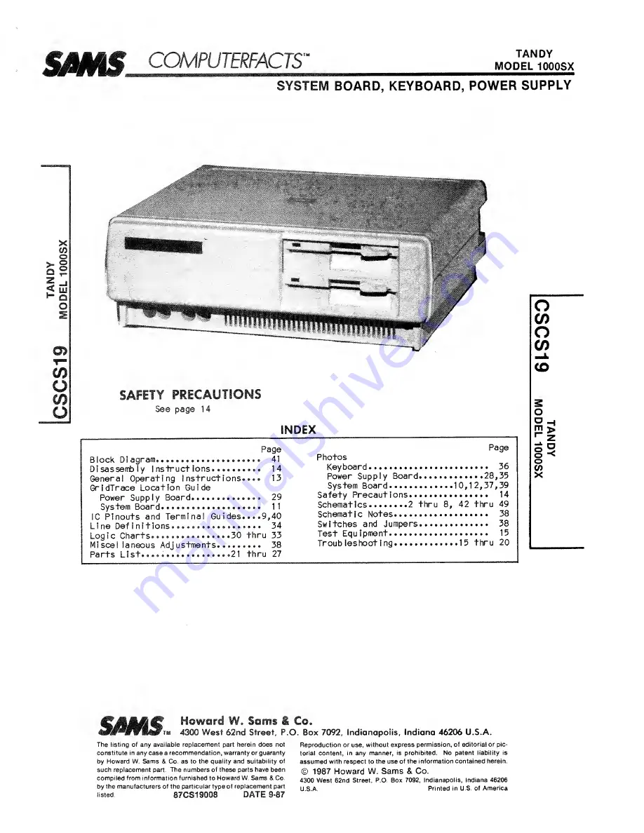 Tandy 1000SX Скачать руководство пользователя страница 12