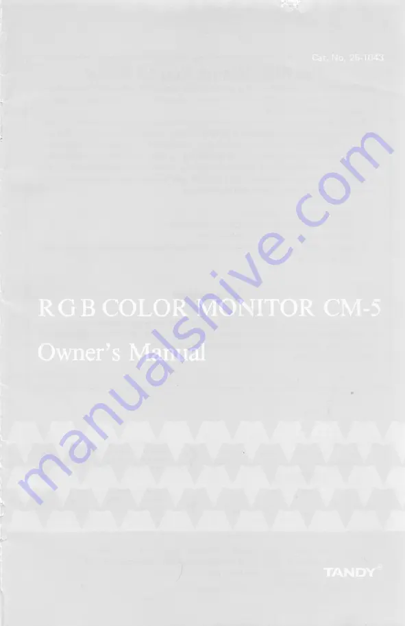 Tandy CM-5 Owner'S Manual Download Page 1