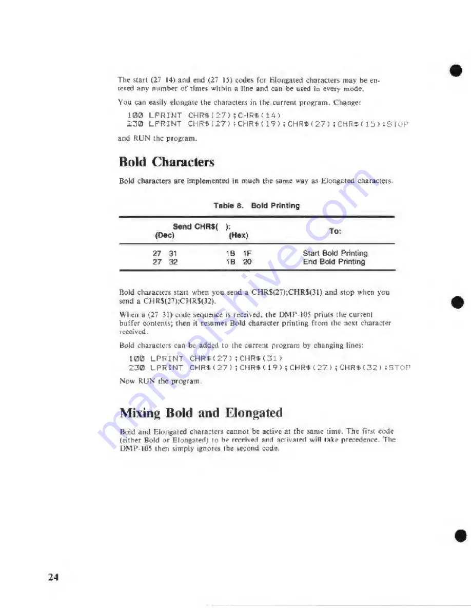 Tandy DMP-105 Operation Manuals Download Page 28