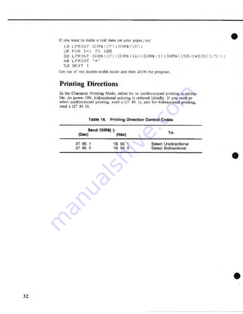 Tandy DMP-105 Operation Manuals Download Page 36