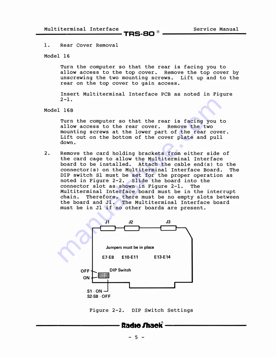 Tandy TRS-80 Model II Service Manual Download Page 9