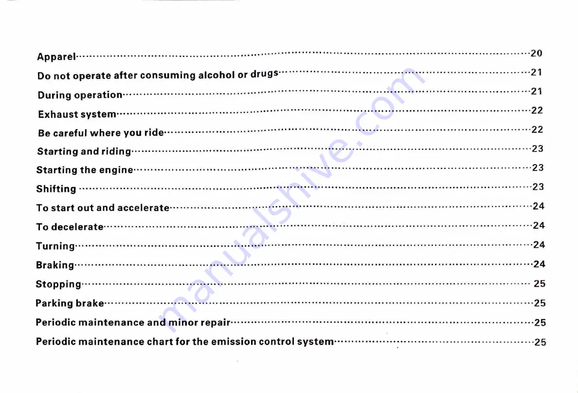 Tao Motor R250 Owner'S Manual Download Page 6