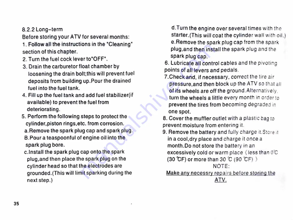 Tao Motor R250 Owner'S Manual Download Page 42