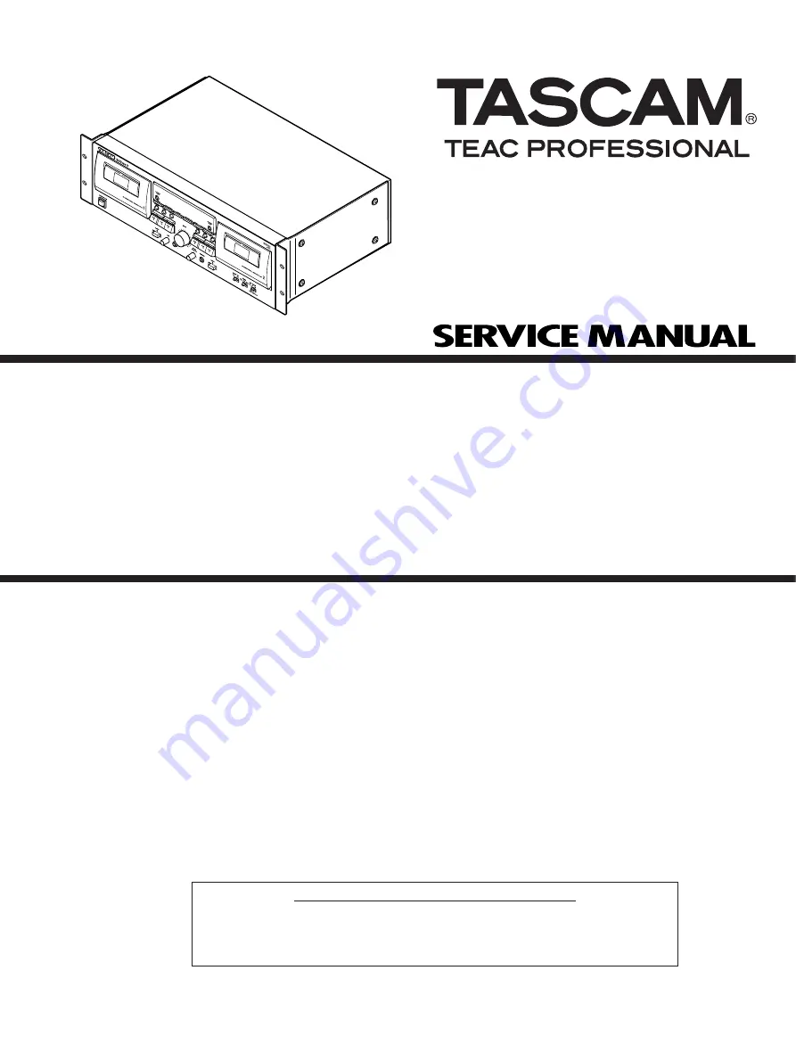 Tascam 202mkV Service Manual Download Page 1