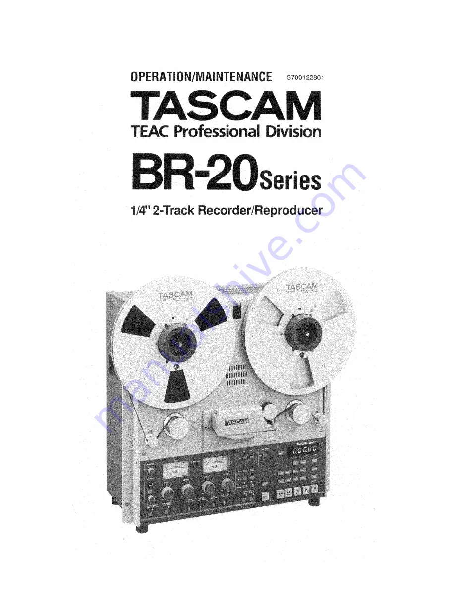 Tascam BR-20 Series Operating And Maintenance Instructions Manual Download Page 1