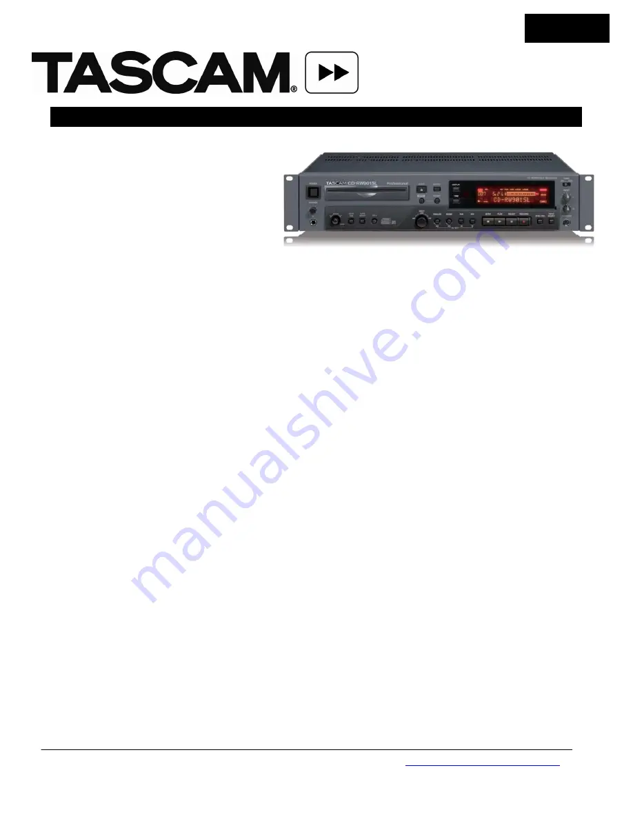 Tascam CD-RW901SL Скачать руководство пользователя страница 1