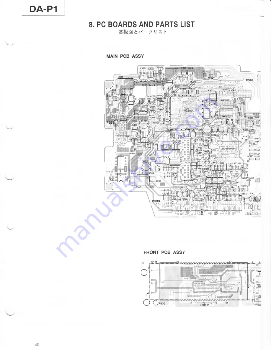 Tascam DA-P1 Service Manual Download Page 45