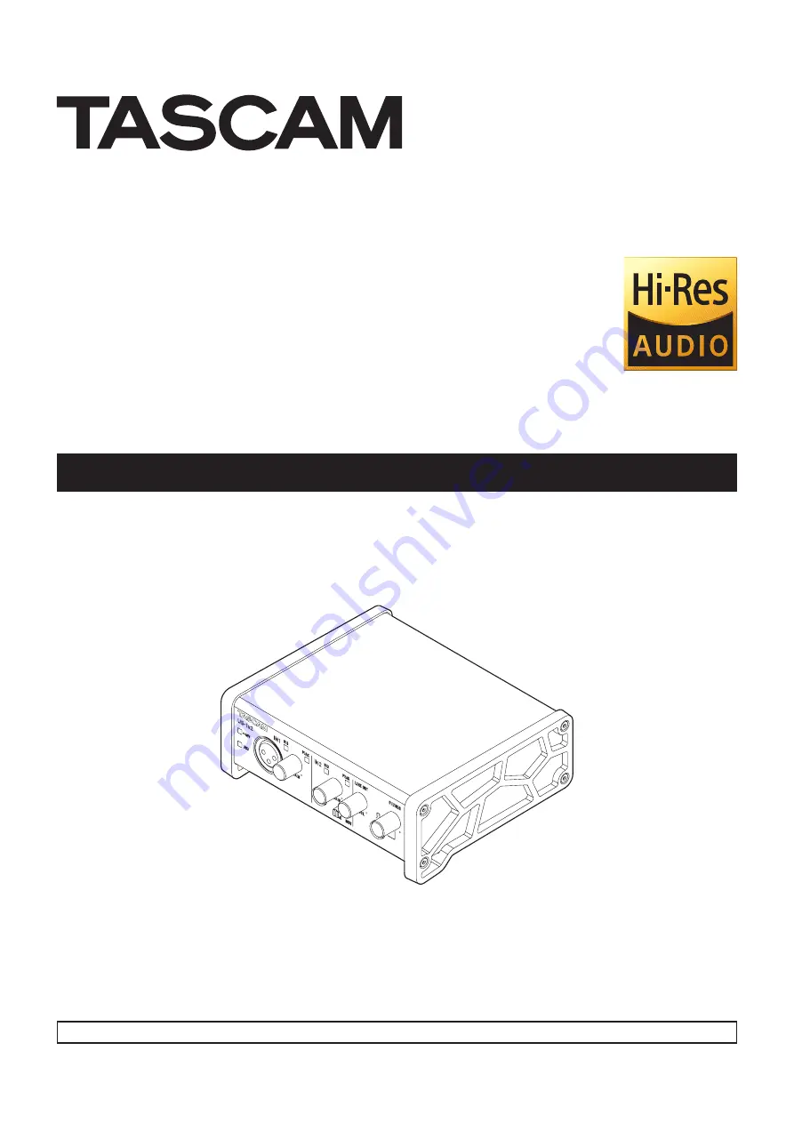 Tascam US-1x2 Reference Manual Download Page 1