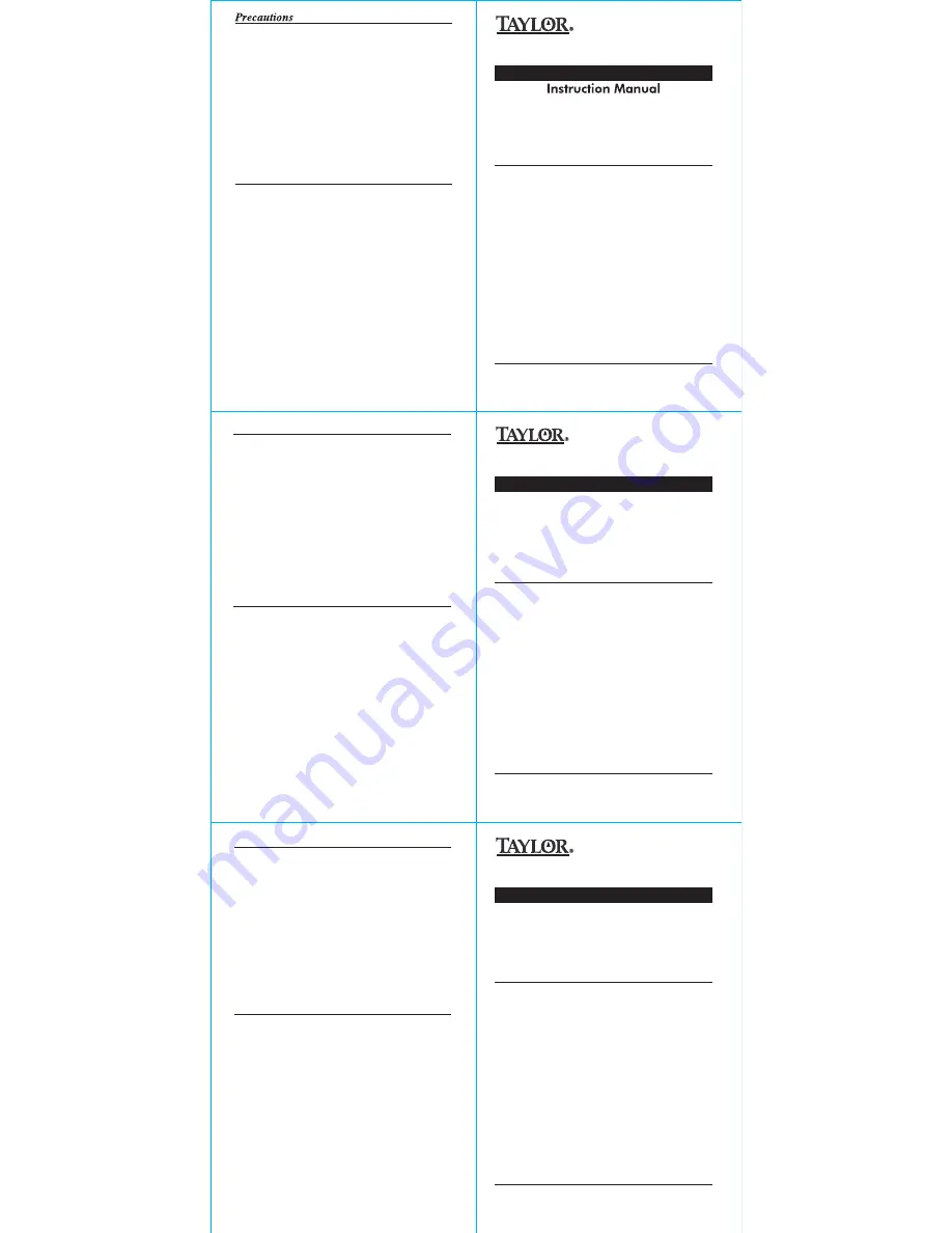 Taylor 7548 Instruction Manual Download Page 1