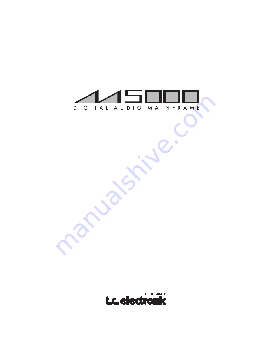 TC Electronic M5000 User Manual Download Page 178