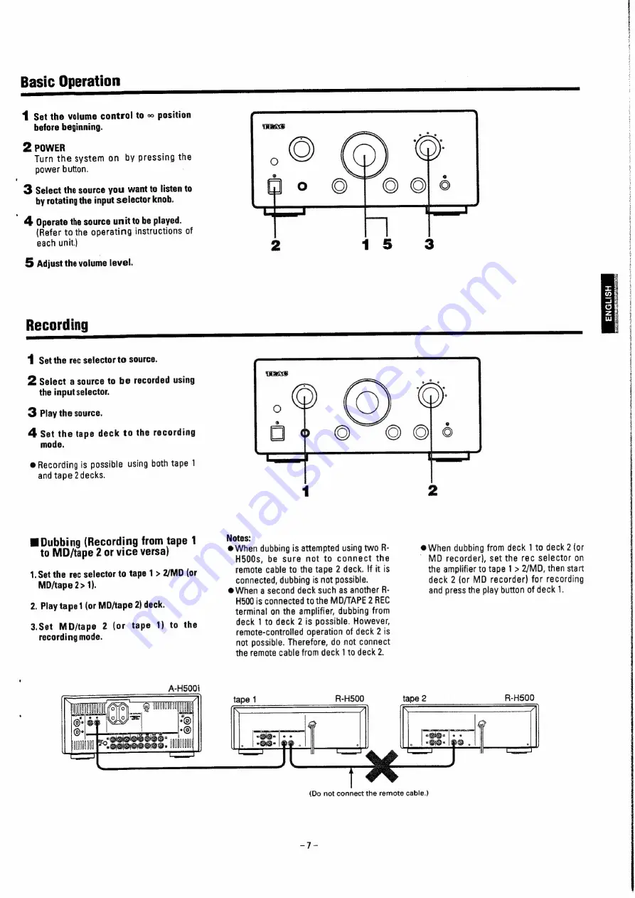 Teac A-H500i Скачать руководство пользователя страница 7