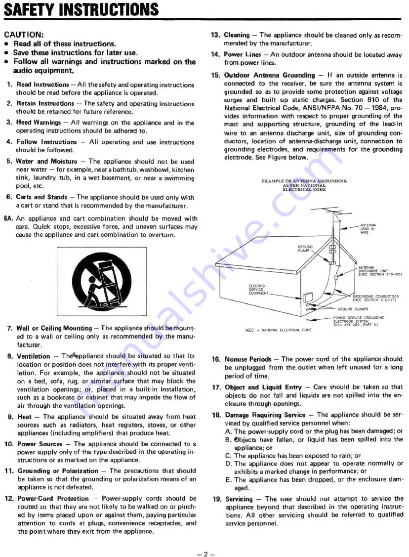 Teac AG-500 Owner'S Manual Download Page 2