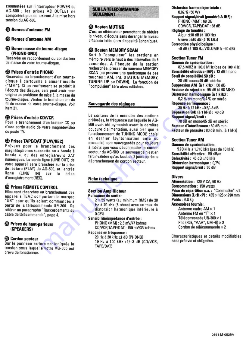 Teac AG-500 Owner'S Manual Download Page 14