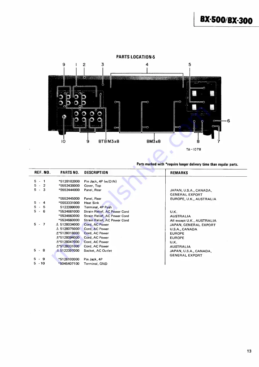 Teac BX-500 Service Manual Download Page 13