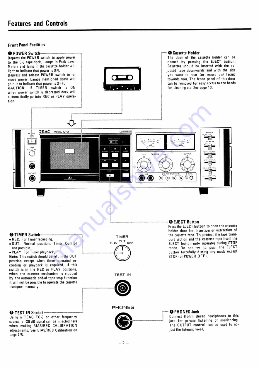 Teac C-3 Скачать руководство пользователя страница 3