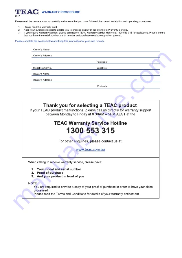 Teac L Series User Manual Download Page 2