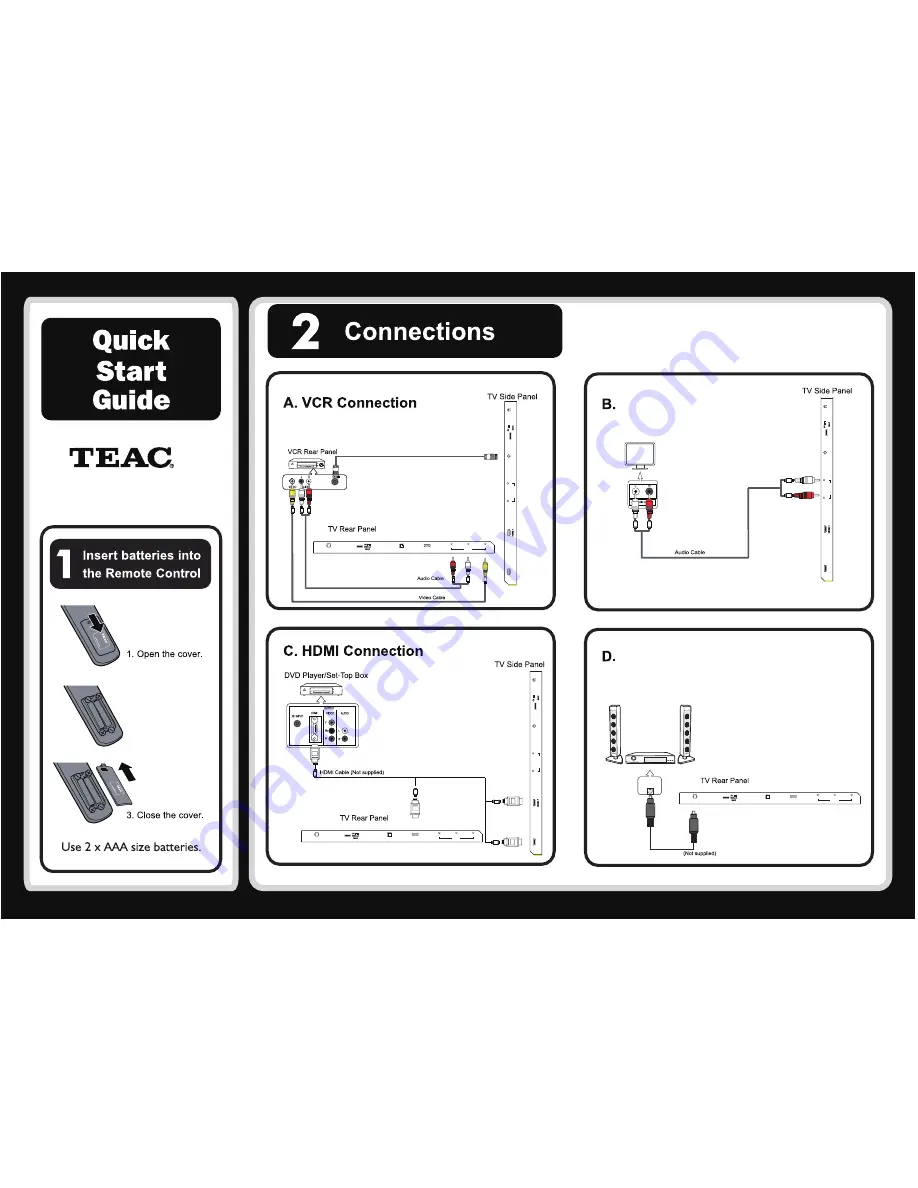 Teac LE43E5S1UHD Quick Start Manual Download Page 1