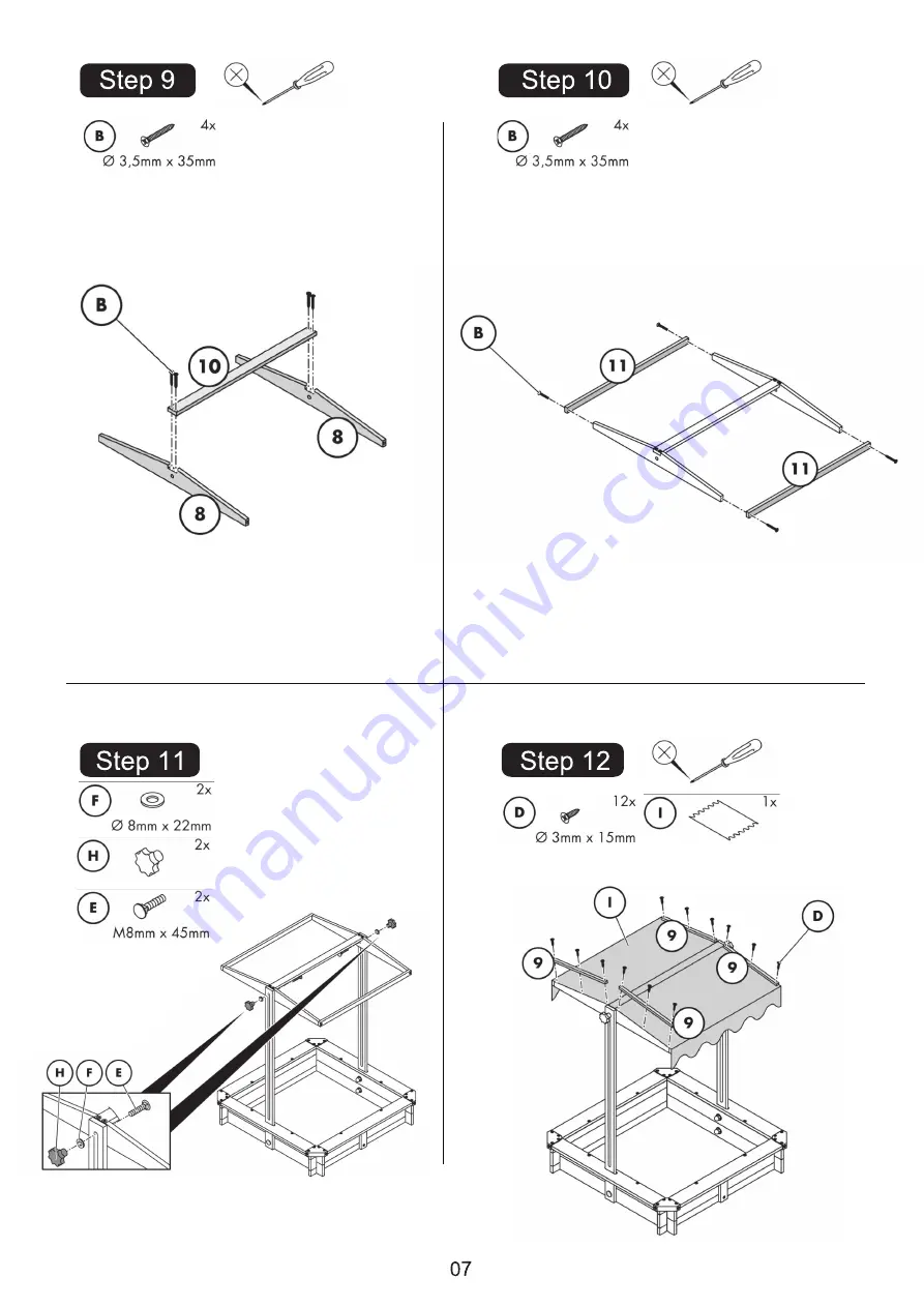 Teamson Kids TK-KF0003 Assembly Instructions Manual Download Page 9