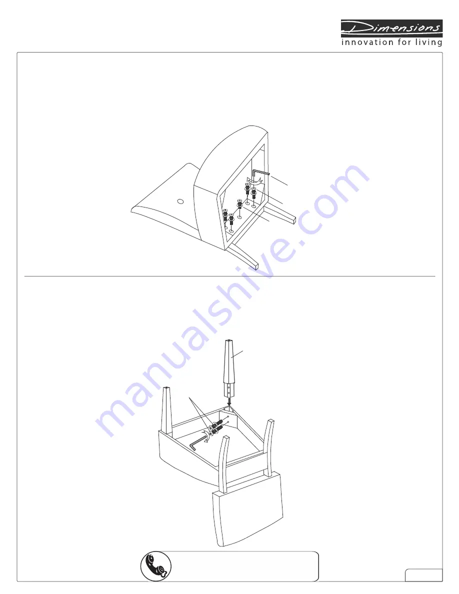 µ-Dimension Oliver Occasional Chair 1184 Assembly Instructions Download Page 4