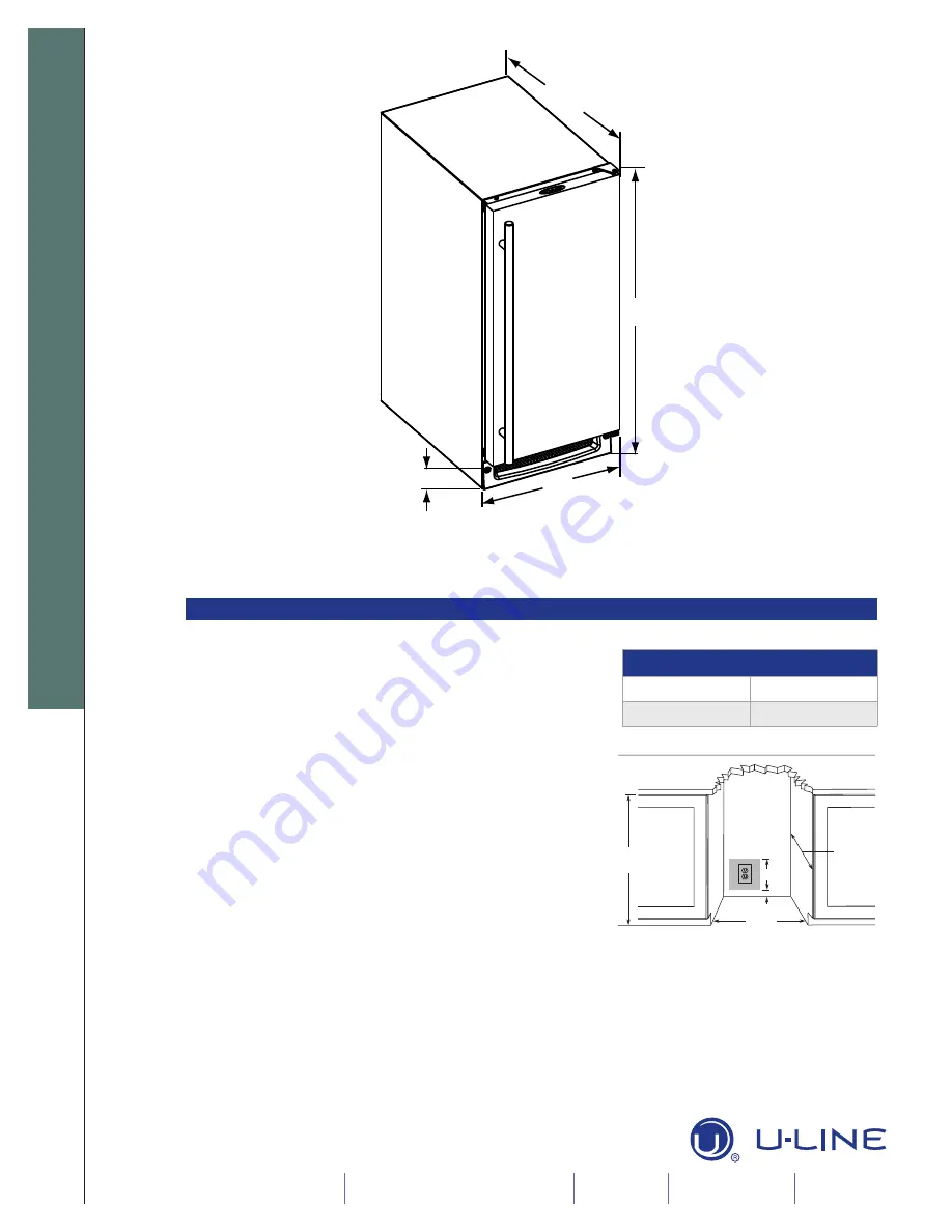 U-Line 2115RSOD Specifications Download Page 2