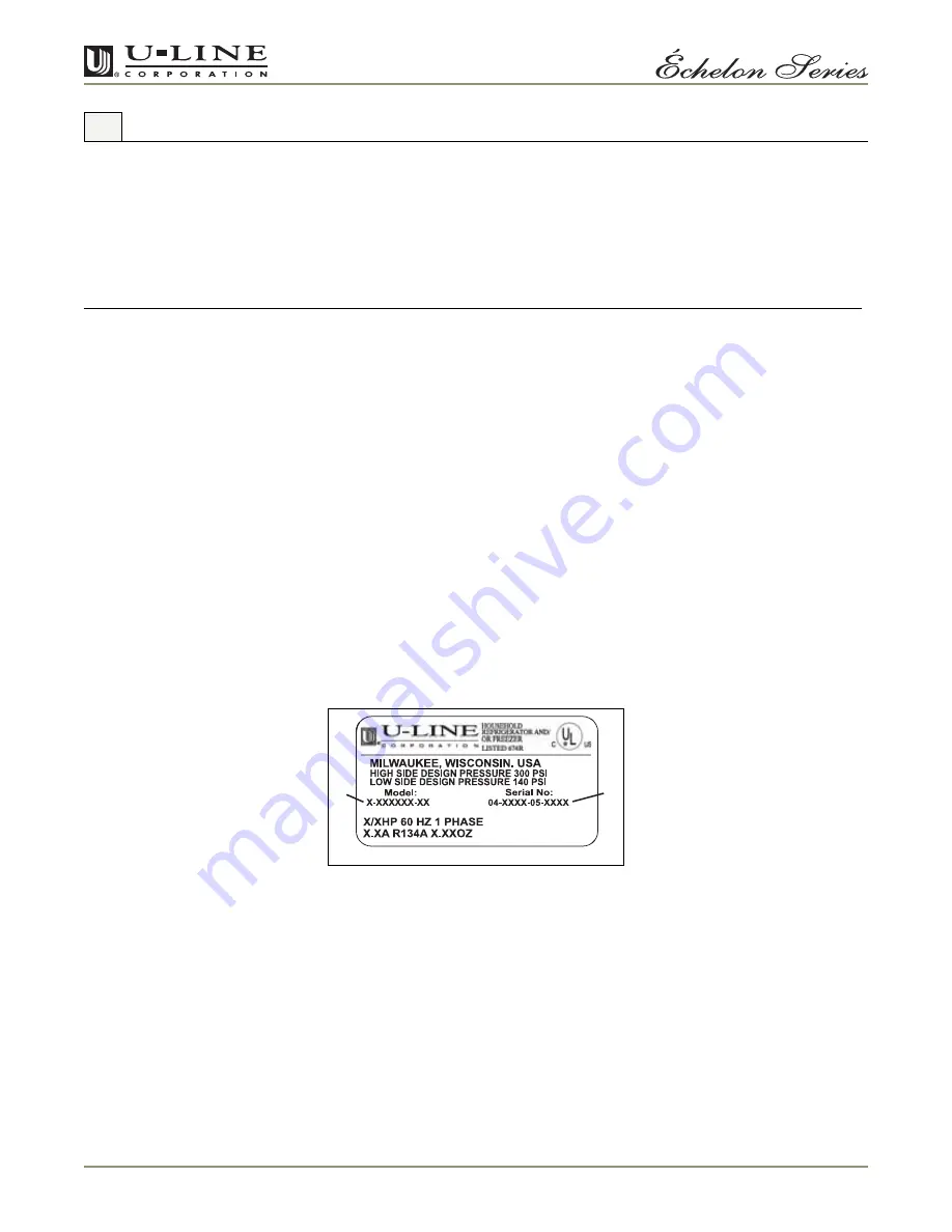 U-Line Echelon 2275DWRROL Use And Care Manual Download Page 2