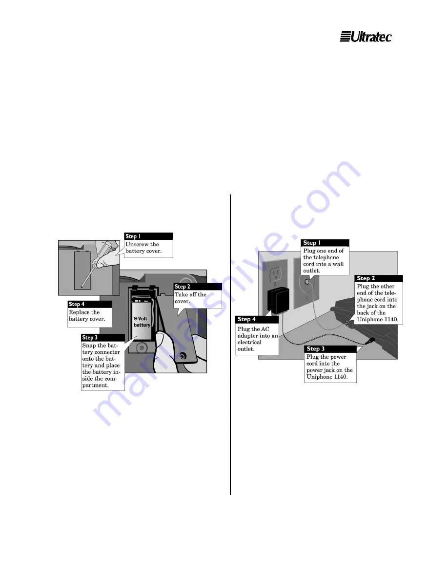 Ultratec Uniphone 1140 Quick Manual Download Page 1