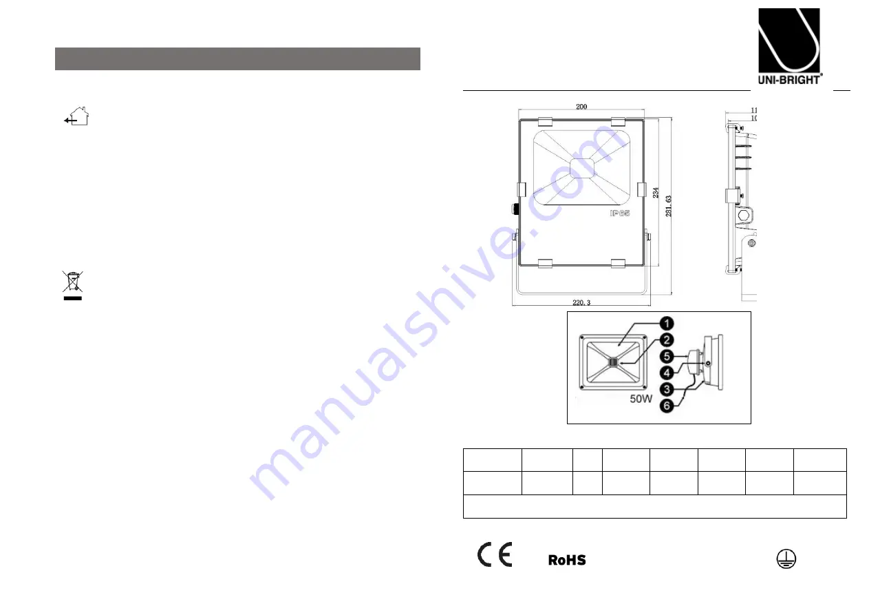 UNI-BRIGHT Nova50 Installation Manual Download Page 1