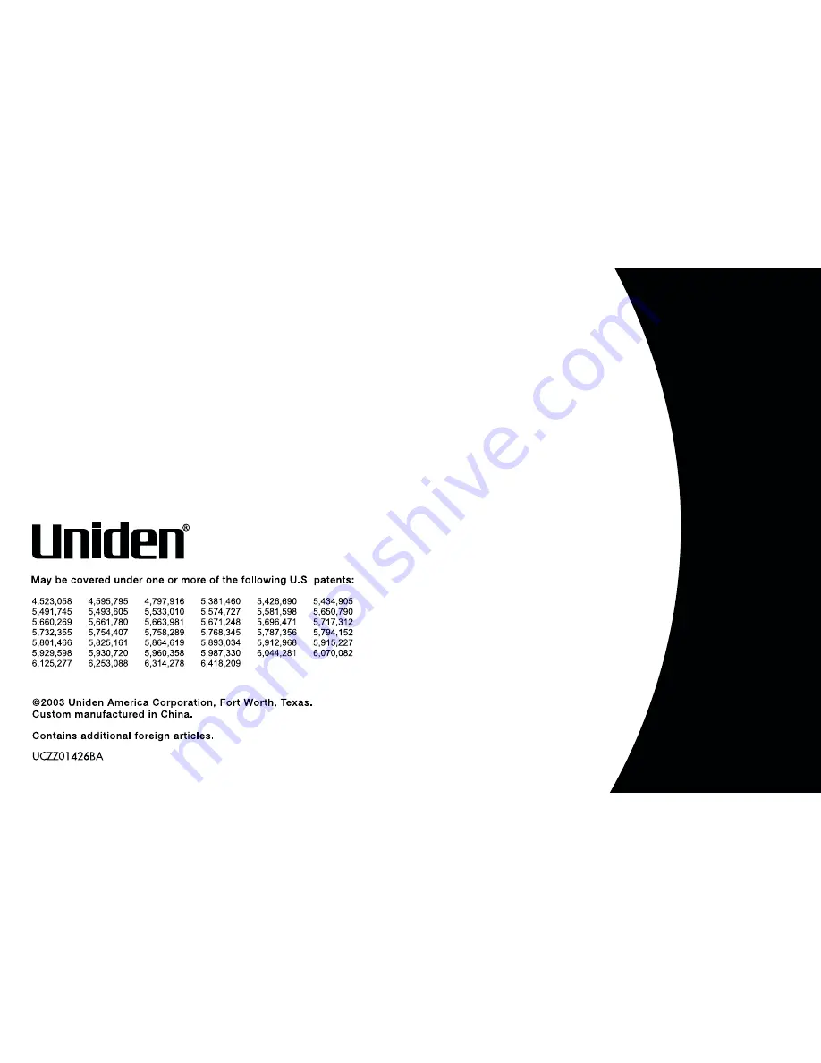 Uniden EXAI978 - EXAI 978 Cordless Phone Owner'S Manual Download Page 72