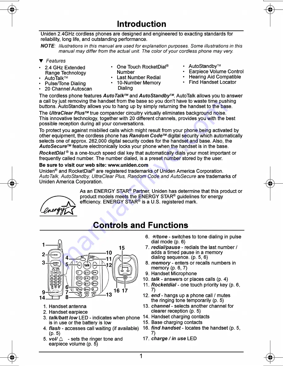 Uniden EXP7241 Series Owner'S Manual Download Page 2