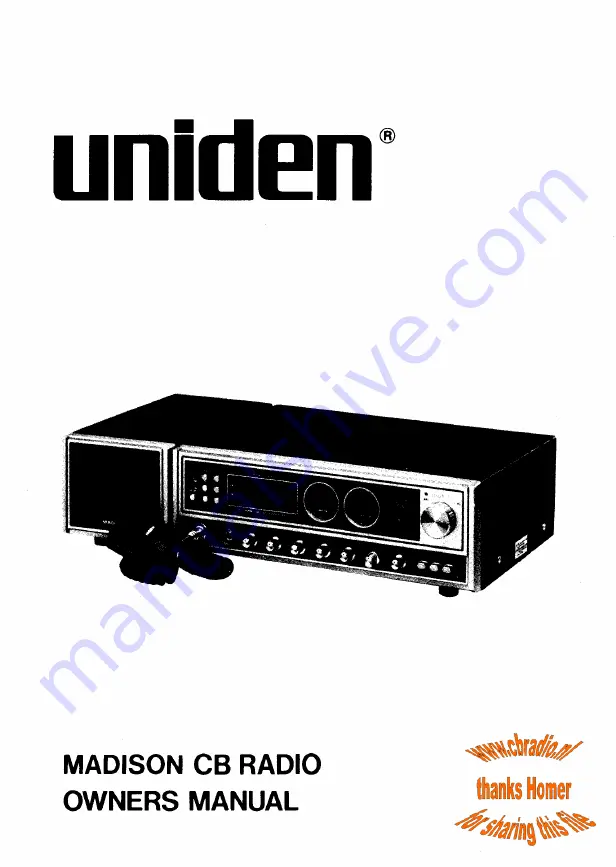 Uniden MADISON Owner'S Manual Download Page 1