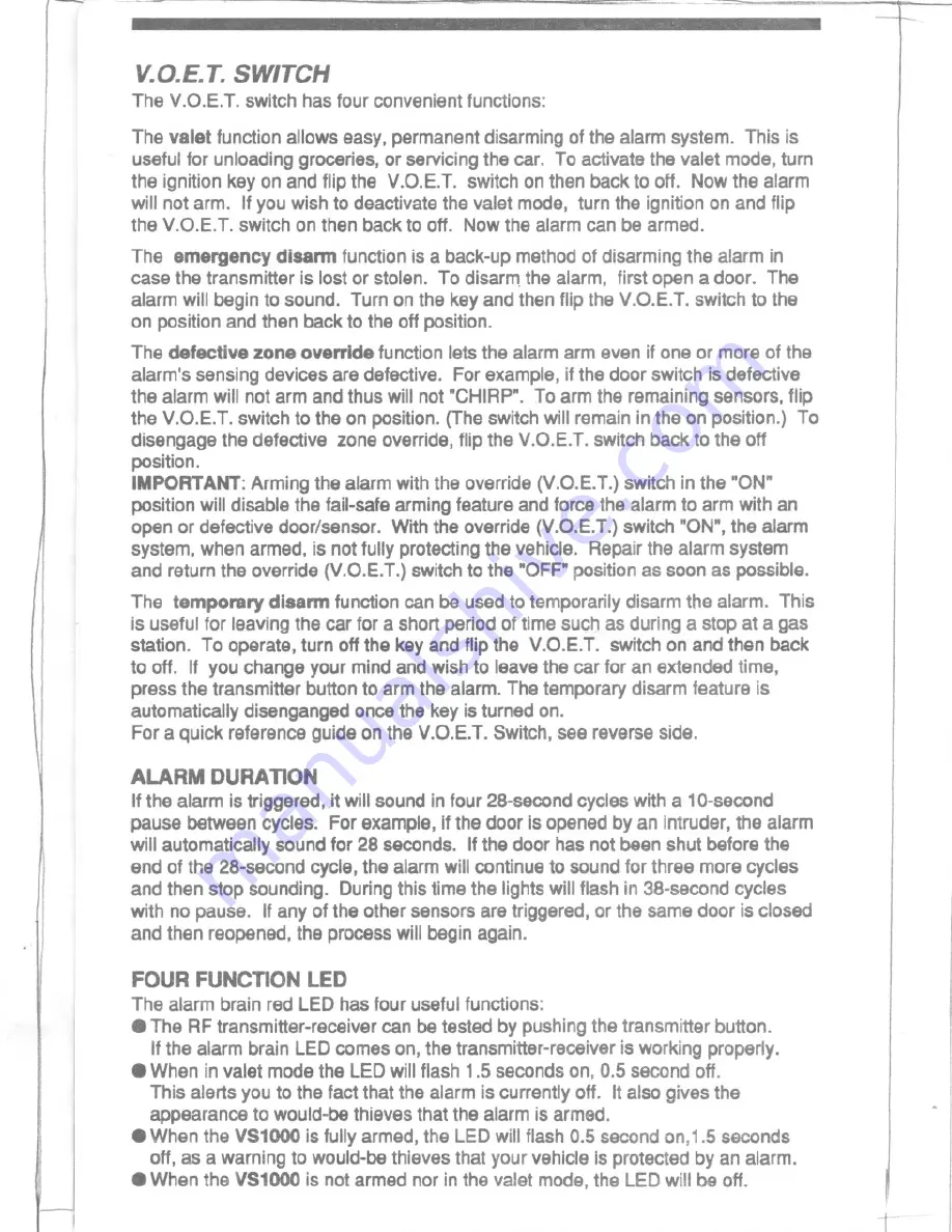 Uniden VS1000 Owner'S Manual Download Page 2