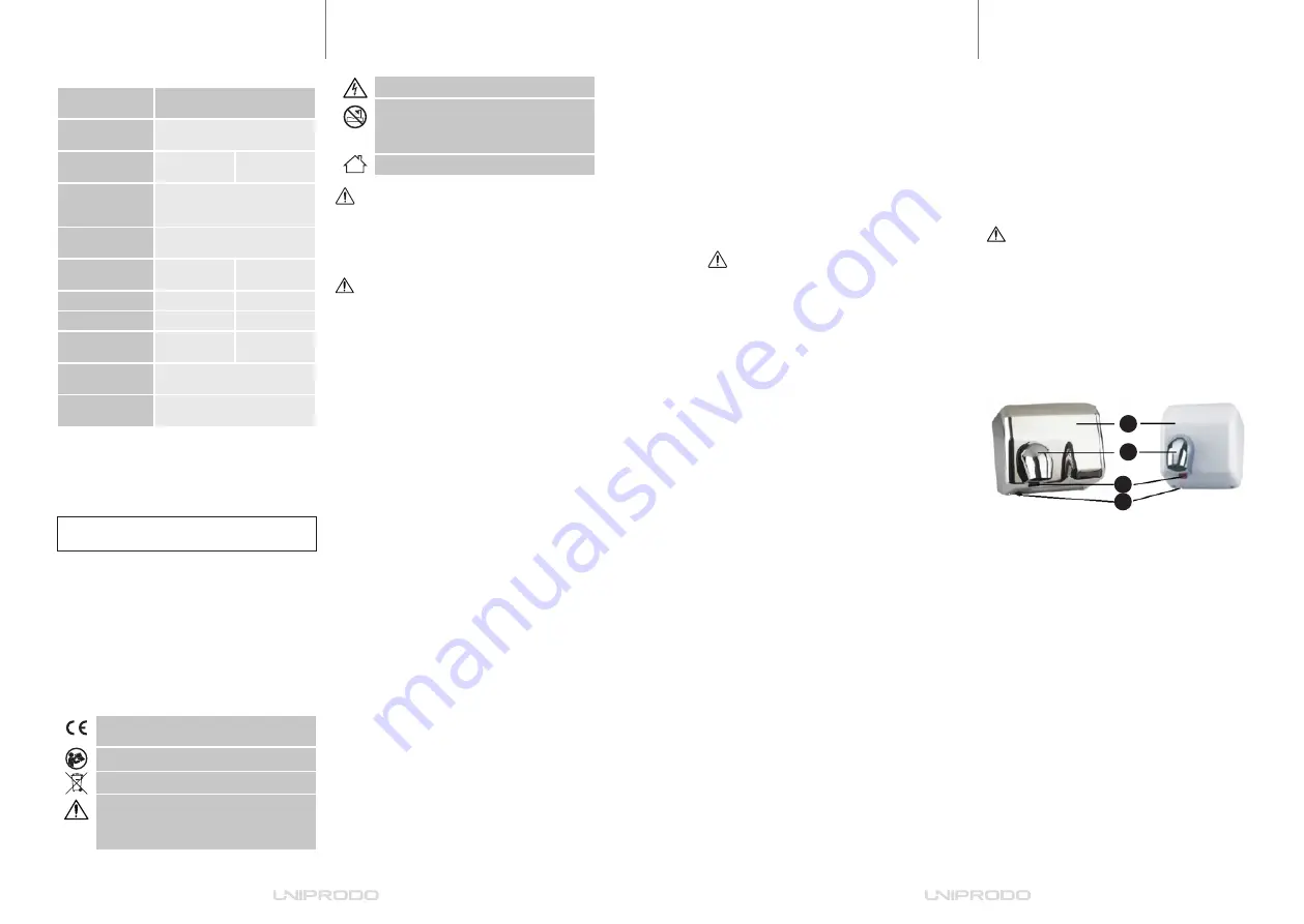 UNIPRODO UNI DRYER 01 User Manual Download Page 10