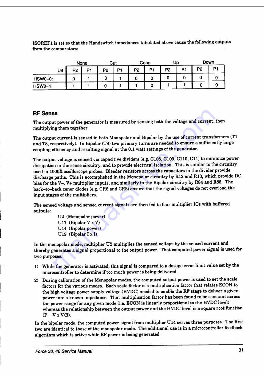 Valleylab Force 30 Service Manual Download Page 39