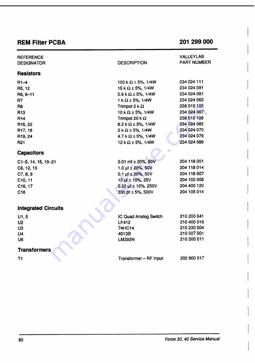 Valleylab Force 30 Service Manual Download Page 88