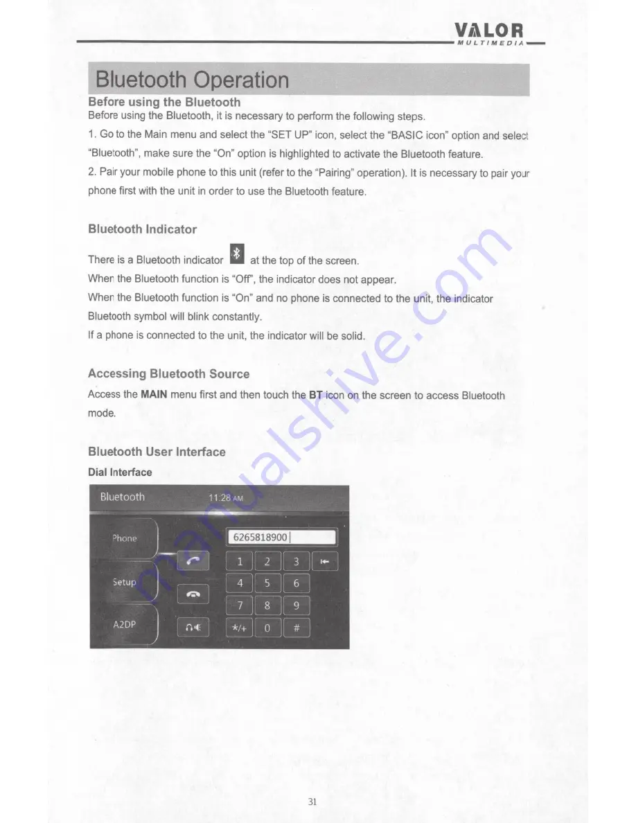 Valor Multimedia DD-806W Owner'S Manual Download Page 34